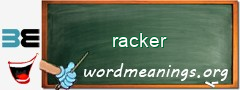 WordMeaning blackboard for racker